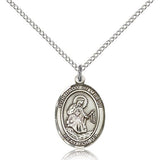 Our Lady of Mercy Medal, Sterling Silver, Medium - 18&quot; 1.2mm Sterling Silver Chain + Clasp