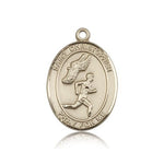 St. Christopher Track and Field Medal, 14 Karat Gold, Large - 14 KT Yellow Gold