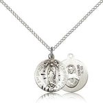 Our Lady of Guadalupe Medal, Sterling Silver - 18&quot; 1.2mm Sterling Silver Chain + Clasp