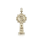 Monstrance Medal, 14 Karat Gold - 14 KT Yellow Gold