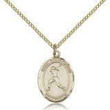 St. Christopher Softball Medal, Gold Filled, Medium - Gold-tone