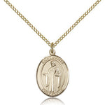 St. Justin Medal, Gold Filled, Medium - Gold-tone