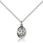 Holy Spirit Medal, Sterling Silver - 18&quot; 1.2mm Sterling Silver Chain + Clasp