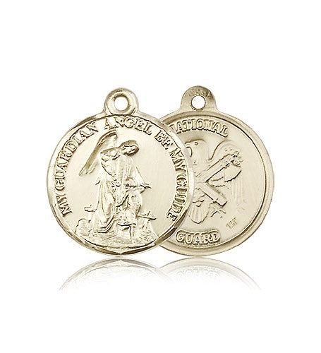 National Guard Guardian Angel Medal, 14 Karat Gold - 14 KT Yellow Gold