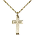 Cross Pendant, Gold Filled - Gold-tone