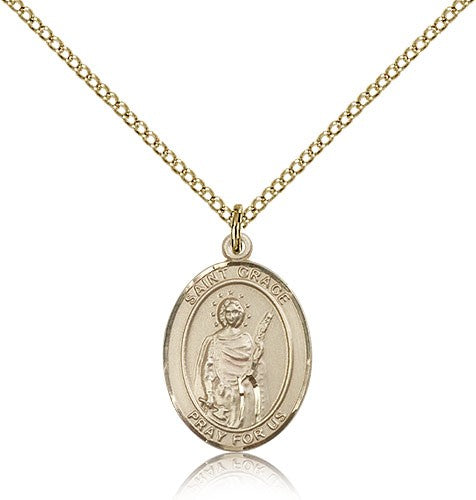 St. Grace Medal, Gold Filled, Medium - Gold-tone