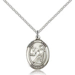 St. Luke the Apostle Medal, Sterling Silver, Medium - 18&quot; 1.2mm Sterling Silver Chain + Clasp