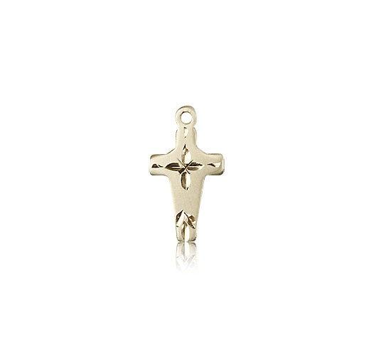 Cross Pendant, 14 Karat Gold - 14 KT Yellow Gold