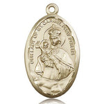 Our Lady of Mount Carmel Medal, 14 Karat Gold - 14 KT Yellow Gold