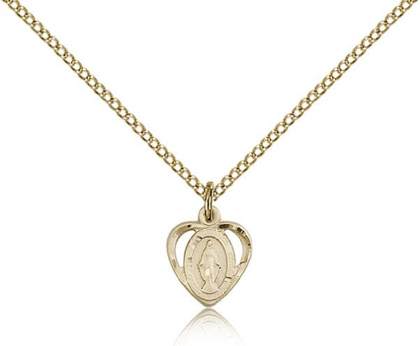 Miraculous Medal, Gold Filled - Gold-tone