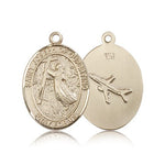 St. Joseph of Cupertino Medal, 14 Karat Gold, Large - 14 KT Yellow Gold