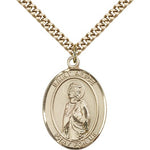 St. Alice Medal, Gold Filled, Large - 24&quot; 2.4mm Gold Plated Chain + Clasp