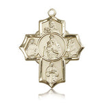 Mt Carmel 4 Way Cross Pendant, 14 Karat Gold - 14 KT Yellow Gold