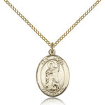St. Drogo Medal, Gold Filled, Medium - Gold-tone