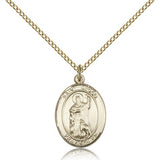 St. Drogo Medal, Gold Filled, Medium - Gold-tone