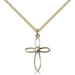Loop Cross Pendant, Gold Filled - Gold-tone