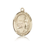 Our Lady of Lourdes Medal, 14 Karat Gold, Large - 14 KT Yellow Gold