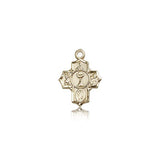 Communion 5 Way Cross Pendant, 14 Karat Gold - 14 KT Yellow Gold