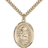St. Christina the Astonishing Medal, Gold Filled, Large - 24&quot; 2.4mm Gold Plated Chain + Clasp
