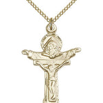 Trinity Crucifix Pendant, Gold Filled - Gold-tone