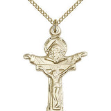 Trinity Crucifix Pendant, Gold Filled - Gold-tone