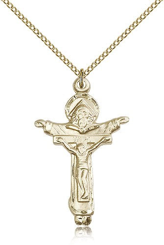 Trinity Crucifix Pendant, Gold Filled - Gold-tone