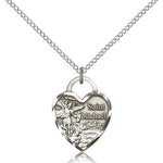 St. Michael the Archangel Medal, Sterling Silver - 18&quot; 1.2mm Sterling Silver Chain + Clasp