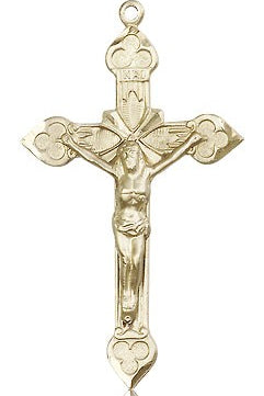 Crucifix Pendant, 14 Karat Gold - 14 KT Yellow Gold
