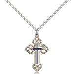 Russian Cross Pendant, Sterling Silver - 18&quot; 1.2mm Sterling Silver Chain + Clasp