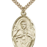 Scapular Medal, Gold Filled - 24&quot; 2.4mm Gold Plated Endless Chain
