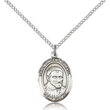 St. Vincent De Paul Medal, Sterling Silver, Medium - 18&quot; 1.2mm Sterling Silver Chain + Clasp