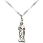 St. Jude Medal, Sterling Silver - 18&quot; 1.2mm Sterling Silver Chain + Clasp