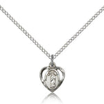 Our Lady of Guadalupe Medal, Sterling Silver - 18&quot; 1.2mm Sterling Silver Chain + Clasp