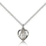 Our Lady of Guadalupe Medal, Sterling Silver - 18&quot; 1.2mm Sterling Silver Chain + Clasp