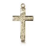 Cross Pendant, 14 Karat Gold - 14 KT Yellow Gold