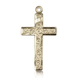 Cross Pendant, 14 Karat Gold - 14 KT Yellow Gold