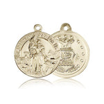 St. Joan of Arc Air Force Medal, 14 Karat Gold - 14 KT Yellow Gold