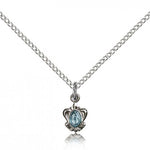 Miraculous Medal, Sterling Silver - 18&quot; 1.2mm Sterling Silver Chain + Clasp