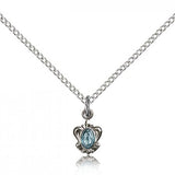 Miraculous Medal, Sterling Silver - 18&quot; 1.2mm Sterling Silver Chain + Clasp