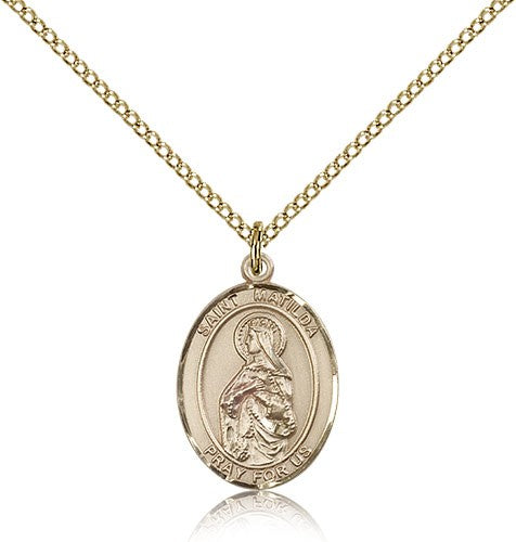 St. Matilda Medal, Gold Filled, Medium - Gold-tone