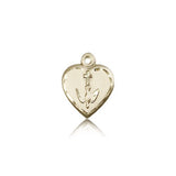 Heart Confirmation Medal, 14 Karat Gold - 14 KT Yellow Gold