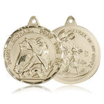 St. Michael the Archangel Medal, 14 Karat Gold - 14 KT Yellow Gold