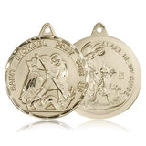 St. Michael the Archangel Medal, 14 Karat Gold - 14 KT Yellow Gold