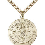 St. Roch Medal, Gold Filled - 24&quot; 2.4mm Gold Plated Endless Chain