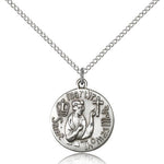 St. Thomas More Medal, Sterling Silver - 18&quot; 1.2mm Sterling Silver Chain + Clasp