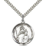 Our Lady of Consolation Medal, Sterling Silver - 24&quot; 2.4mm Rhodium Plate Endless Chain