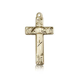 Cross Pendant, 14 Karat Gold - 14 KT Yellow Gold