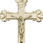 Crucifix Pendant, Gold Filled - 24&quot; 2.4mm Gold Plated Endless Chain