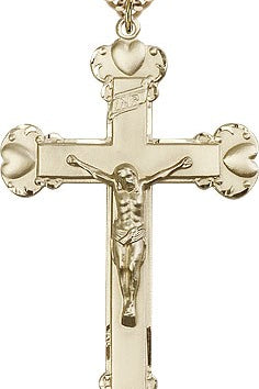 Crucifix Pendant, Gold Filled - 24&quot; 2.4mm Gold Plated Endless Chain