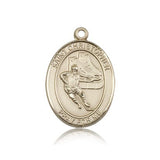 St. Christopher Hockey Medal, 14 Karat Gold, Large - 14 KT Yellow Gold
